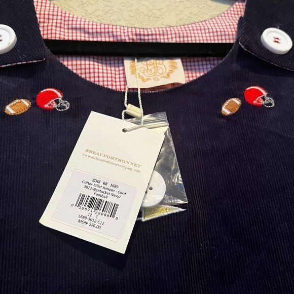 NWT! The Beaufort Bonnet Company TBBC Corduroy Juliet Jumper Football Embroidery - Picture 3 of 4